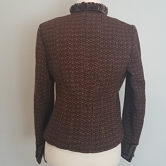 Tahari Tweed Velvet Jacket Size Small Petite - Picture 6 of 8